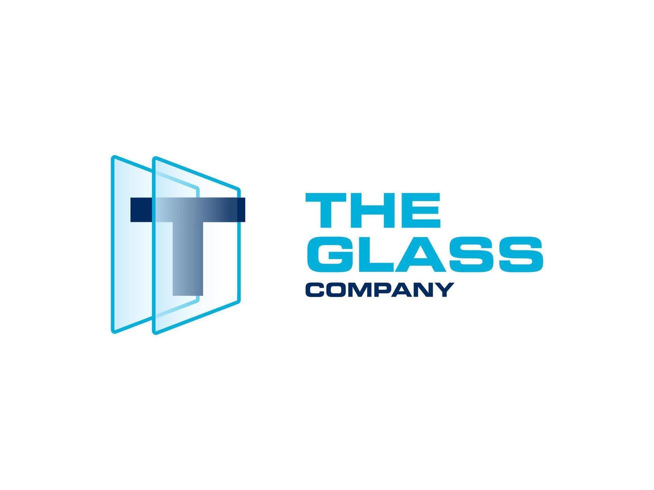 creatief brief t glas voor bedrijf logo, brief door kristal glas werken symbool vector