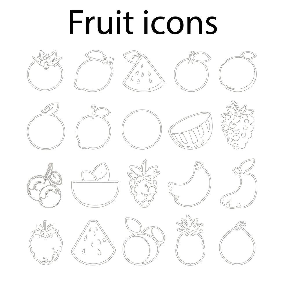 vector lijn pictogrammen verwant naar fruit in een gemakkelijk set.