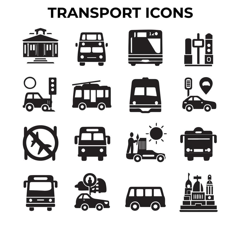 vector pictogrammen voor openbaar vervoer