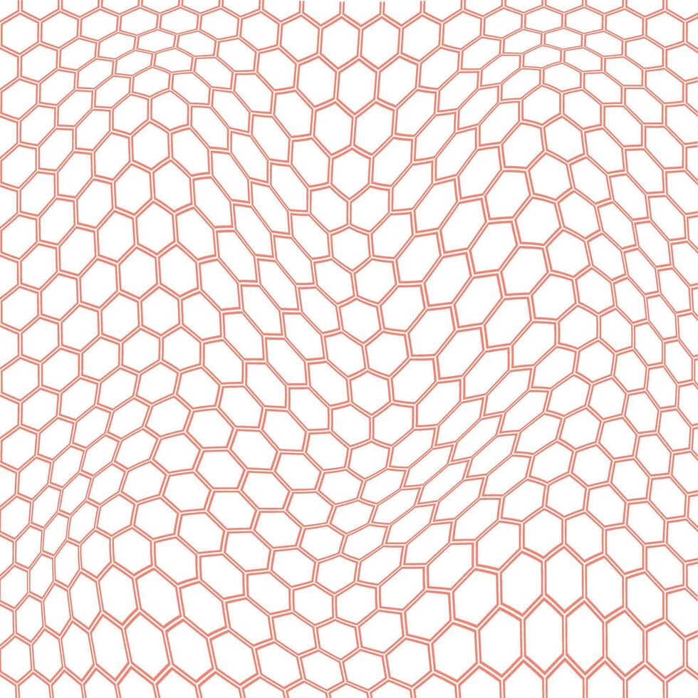 gemakkelijk abstract tomaat kleur klein Poligon zeshoek golvend patroon Aan wit achtergrond vector