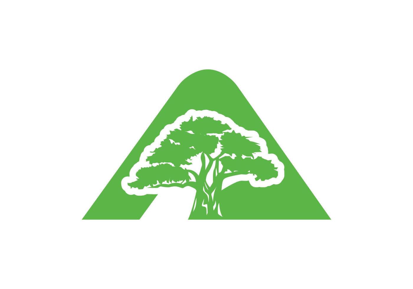 brief een boom logo ,boom logo's, belettering, typografisch logo, boom en een logo, blad en alfabet logo. vector