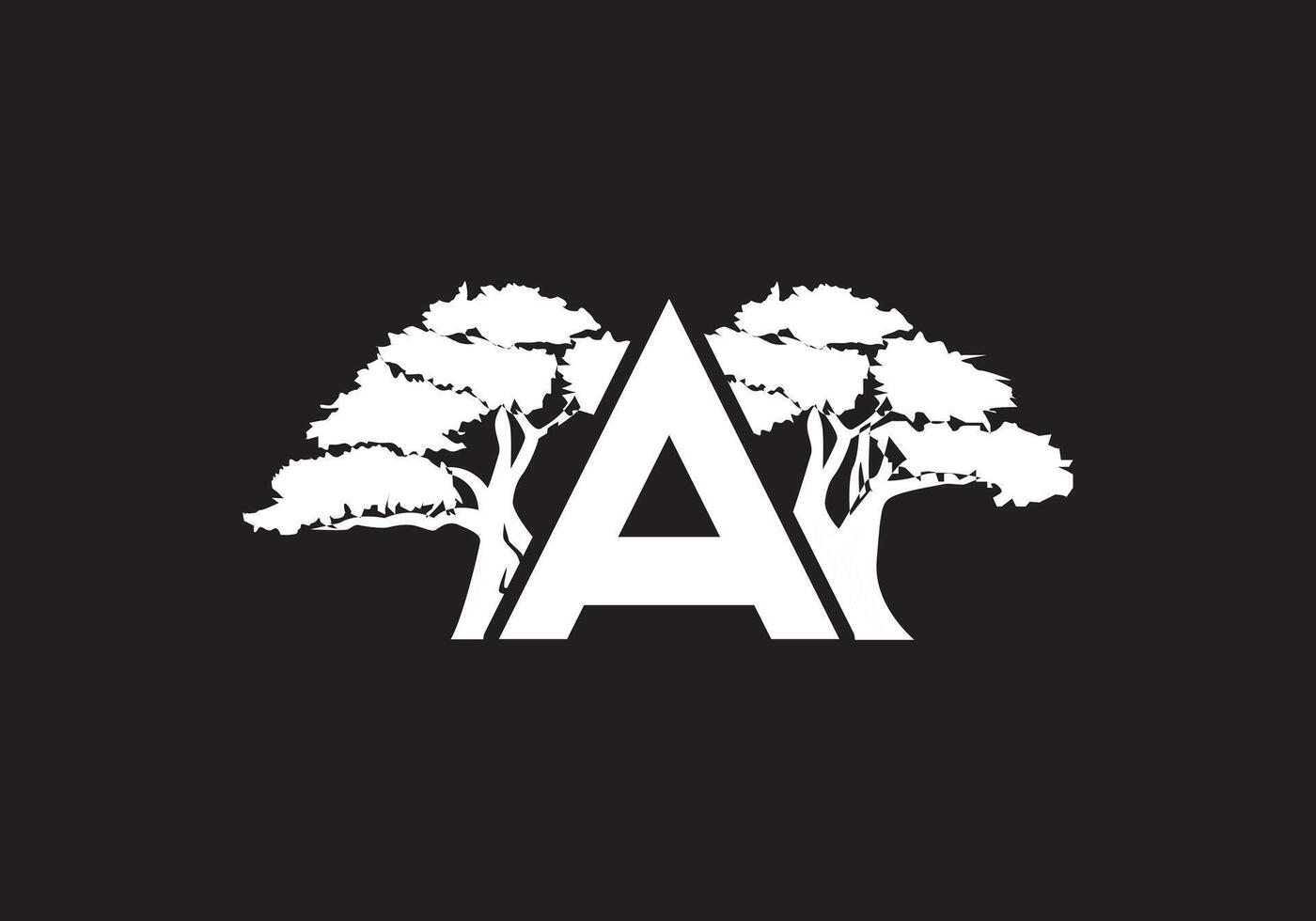 brief een boom logo ,boom logo's, belettering, typografisch logo, boom en een logo, blad en alfabet logo. vector