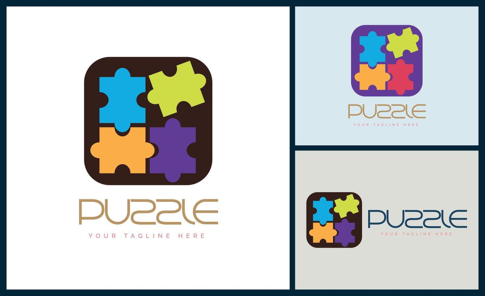 modern puzzel logo ontwerp sjabloon voor merk of bedrijf en andere vector