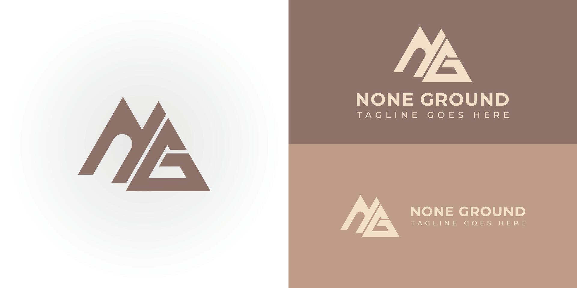 abstract eerste brief ng of gn logo in bruin goud kleur geïsoleerd in wit en goud achtergronden toegepast voor mijnbouw bedrijf logo ook geschikt voor de merken of bedrijven hebben eerste naam gn of ng. vector