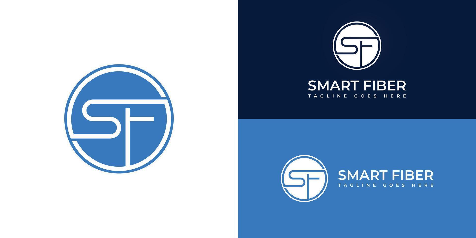 abstract eerste brief s en f logo in blauw kleur geïsoleerd in meerdere blauw achtergronden toegepast voor internet aanbieder logo ook geschikt voor de merken of bedrijven dat hebben eerste naam sf of fs vector