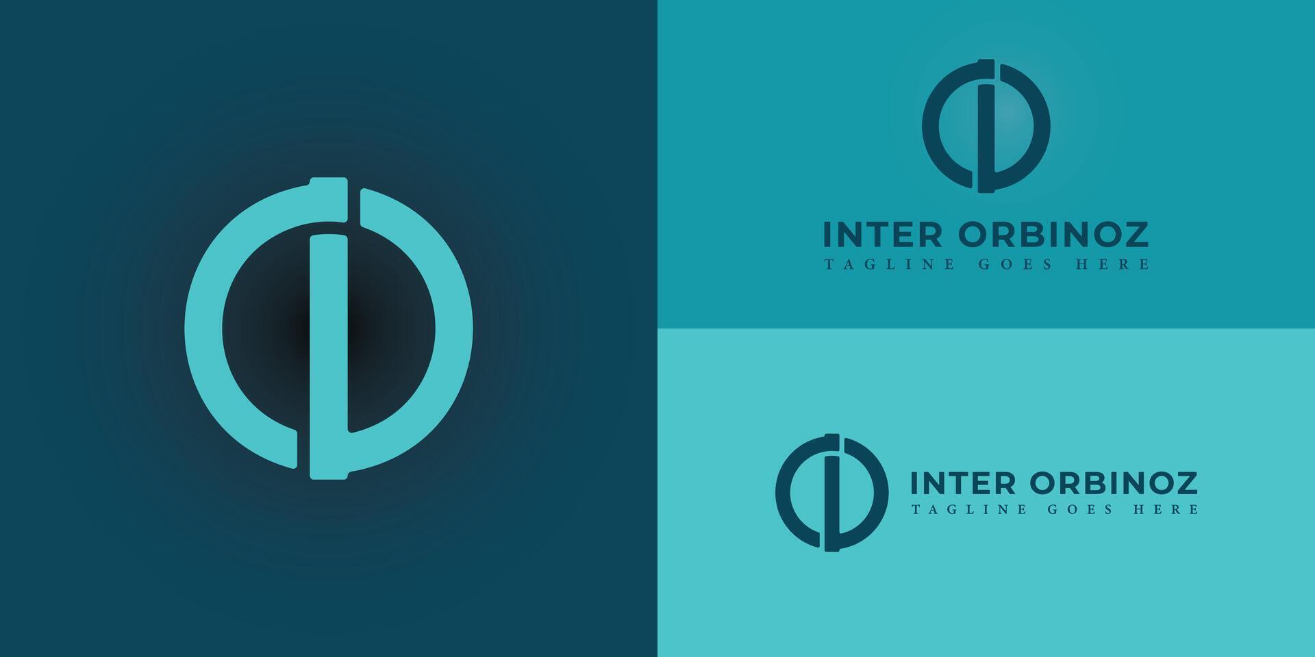 abstract eerste brief io logo in blauw cyaan kleur geïsoleerd in diep blauw achtergrond toegepast voor internet en technologie bedrijf logo ook geschikt voor de merken of bedrijven dat hebben eerste naam oi vector