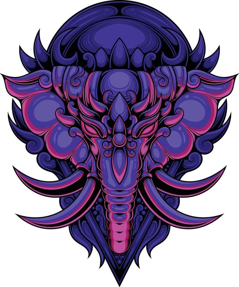 vector illustratie van olifant ornament