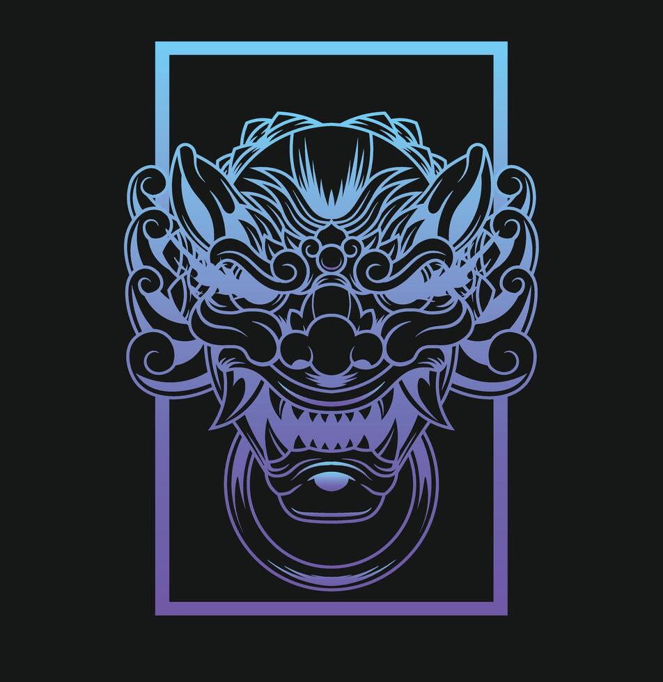 vector illustratie van Japans voogd hond komainu