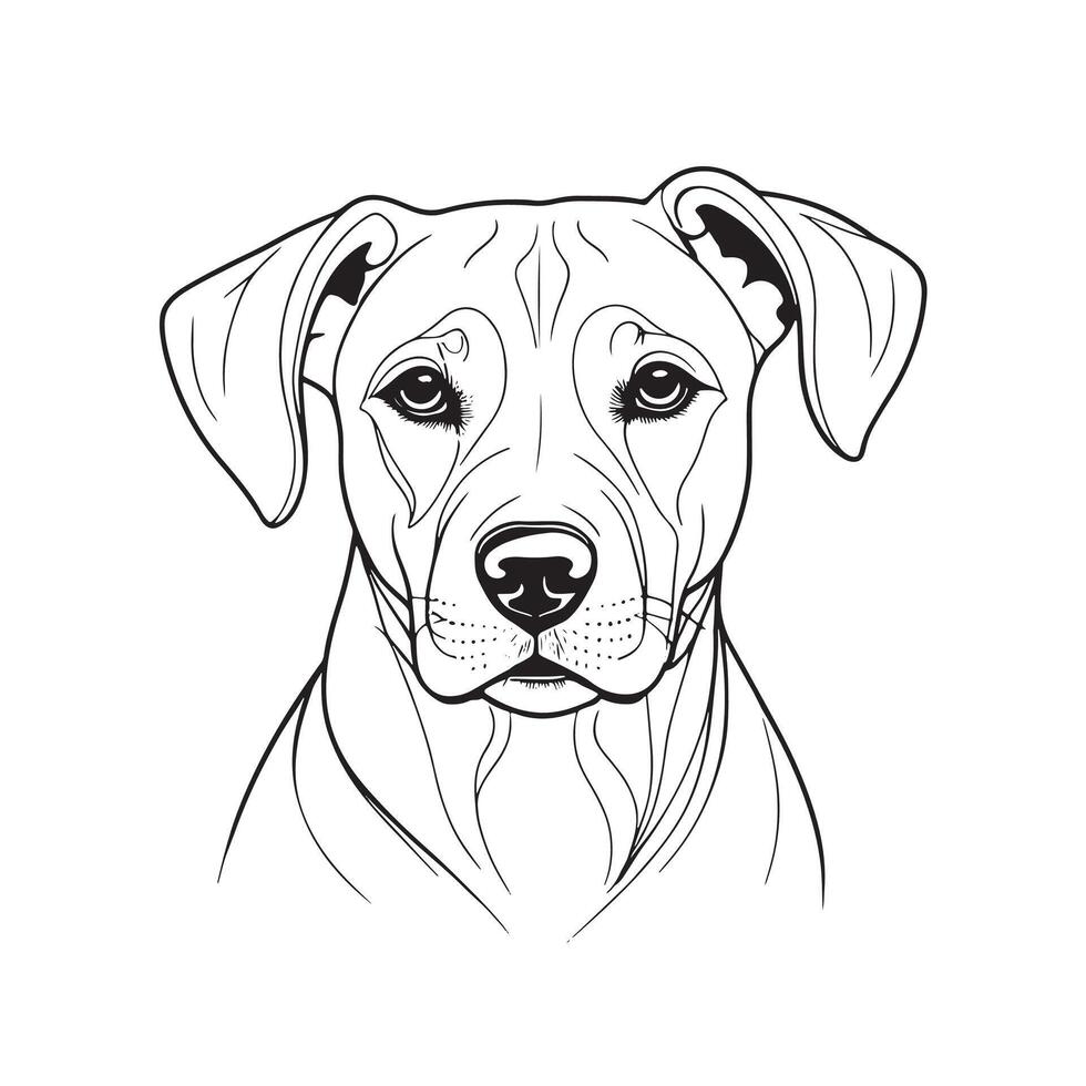 hond hoofden, vector zwart illustratie, silhouet beeld van dier, geïsoleerd zwart silhouet van een schattig hond, lijn kunst van hond