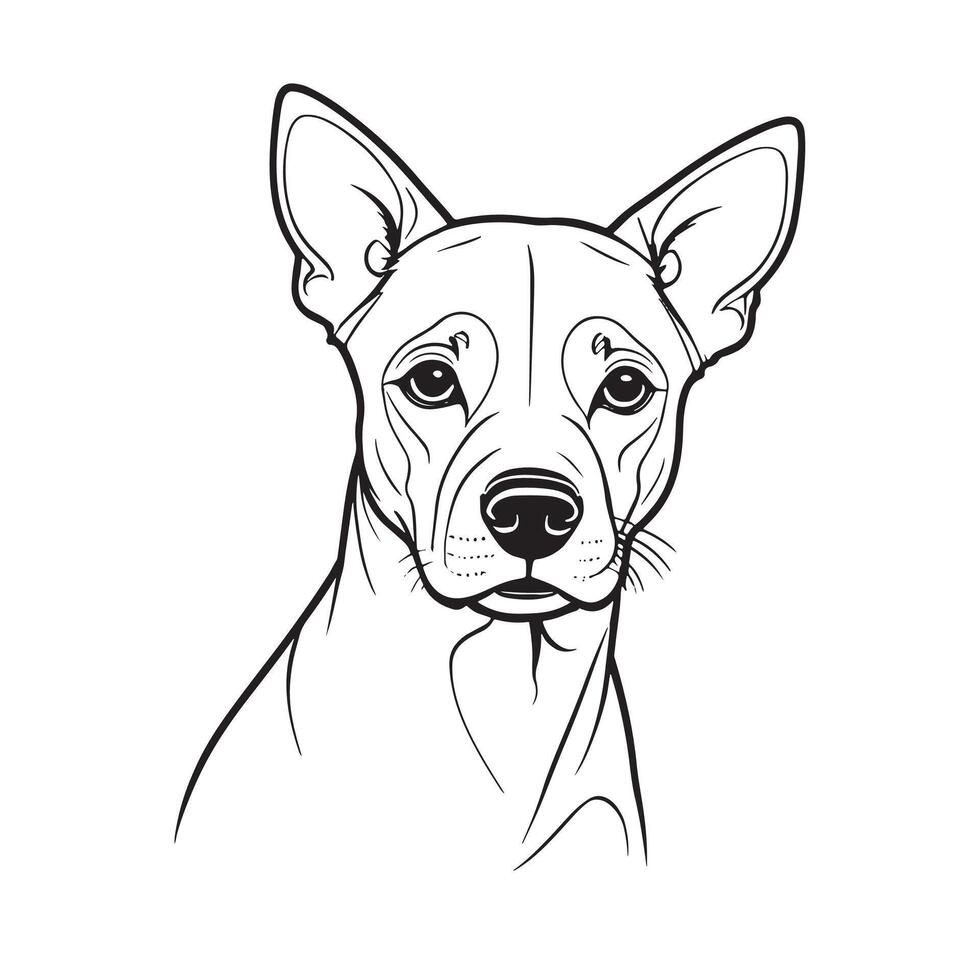 hond hoofden, vector zwart illustratie, silhouet beeld van dier, geïsoleerd zwart silhouet van een schattig hond, lijn kunst van hond