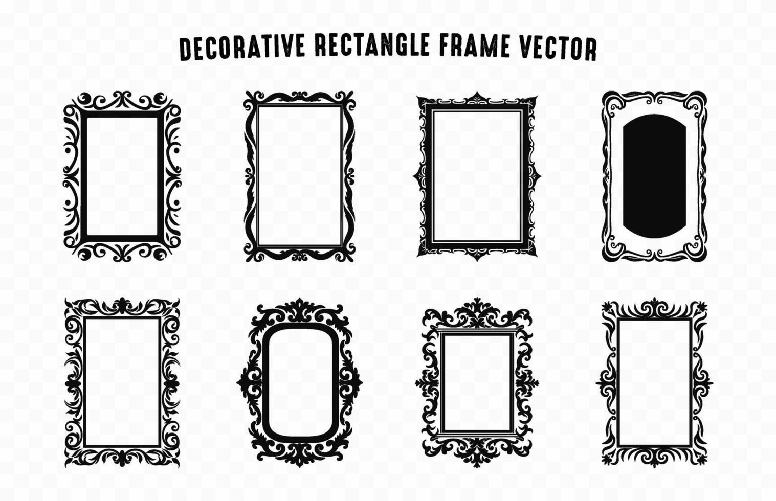 wijnoogst sier- hoek grens vector bundel, reeks van decoratief rechthoek kader vector vrij