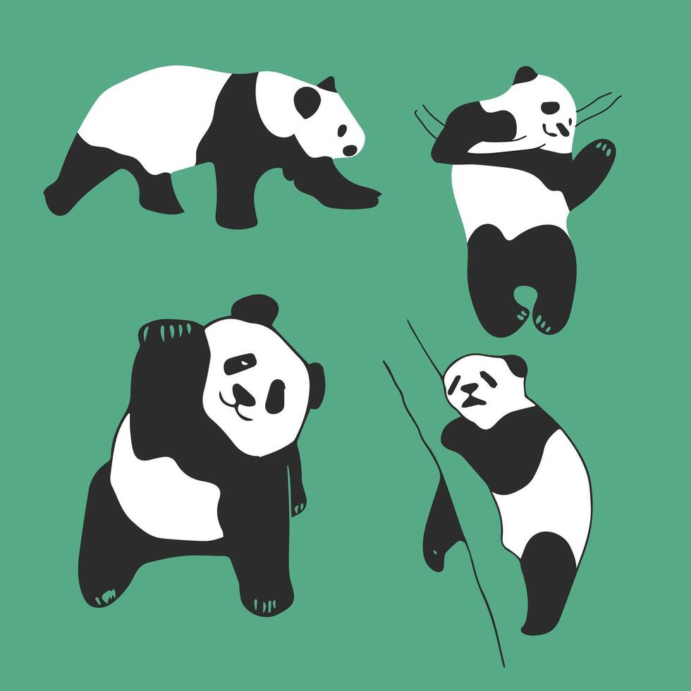 panda vector reeks ontwerp.