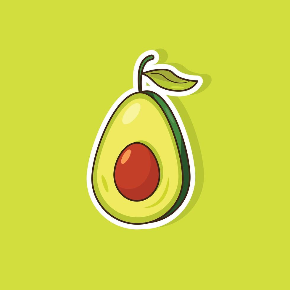 vector illustratie van avocado sticker