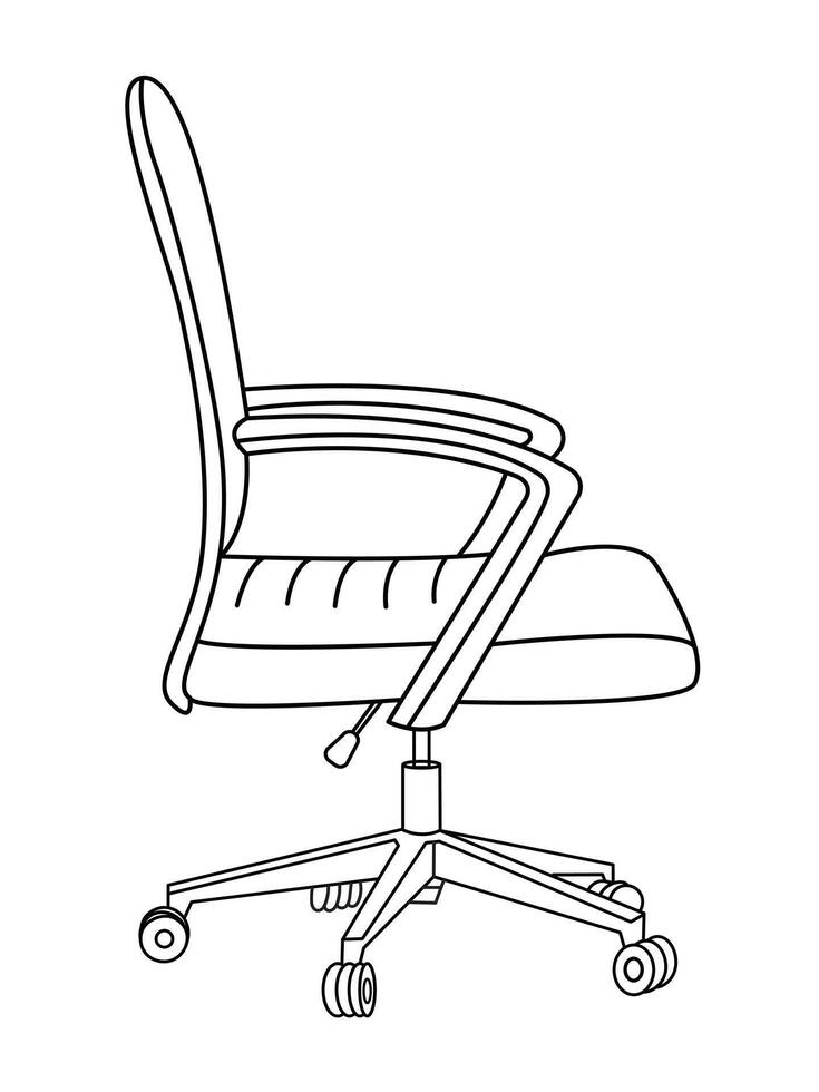 elegant modern kantoor stoel, geassorteerd reeks van kantoor stoelen, vector minimaal kantoor stoelen hoek visie geïsoleerd Aan wit achtergrond.