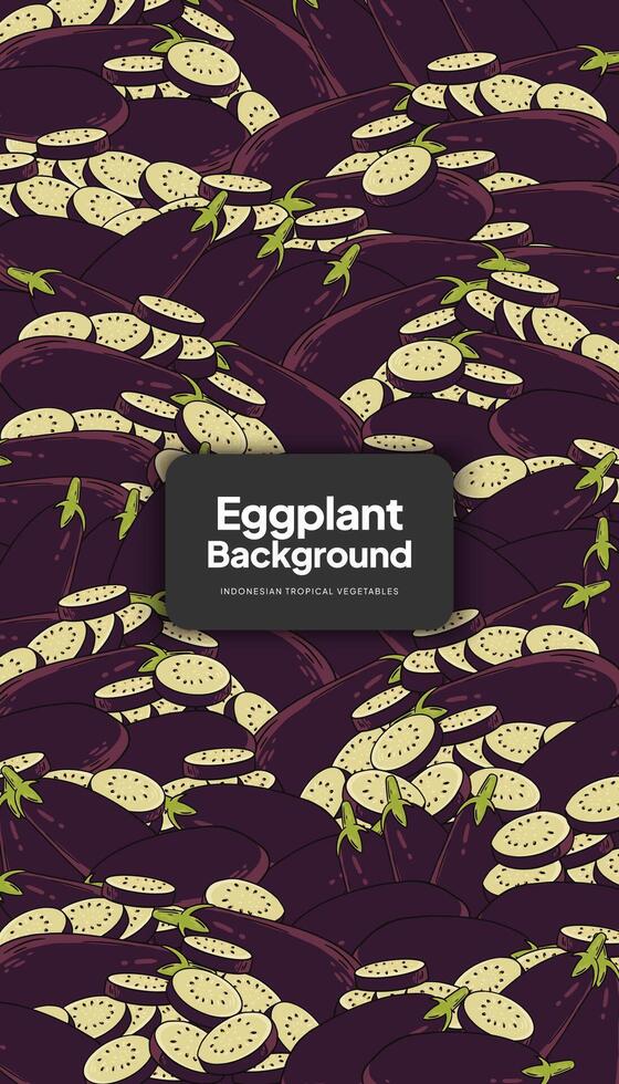 aubergine illustratie, tropisch groente achtergrond ontwerp sjabloon vector
