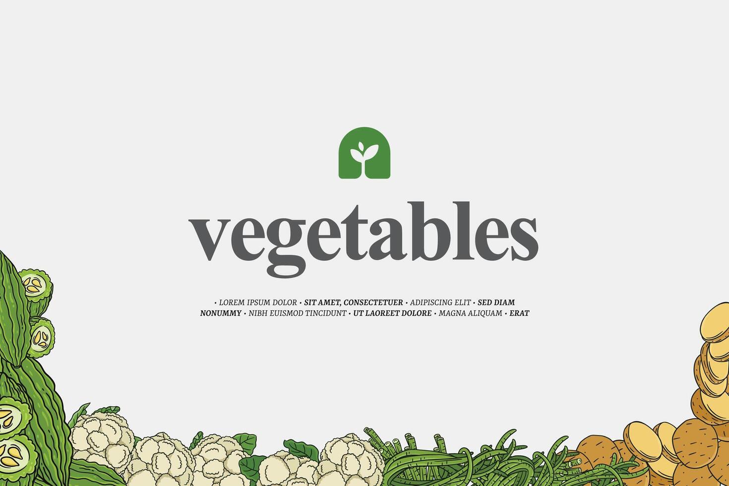 blanco schoon ontwerp met gemakkelijk groenten illustratie sjabloon presentatie vector