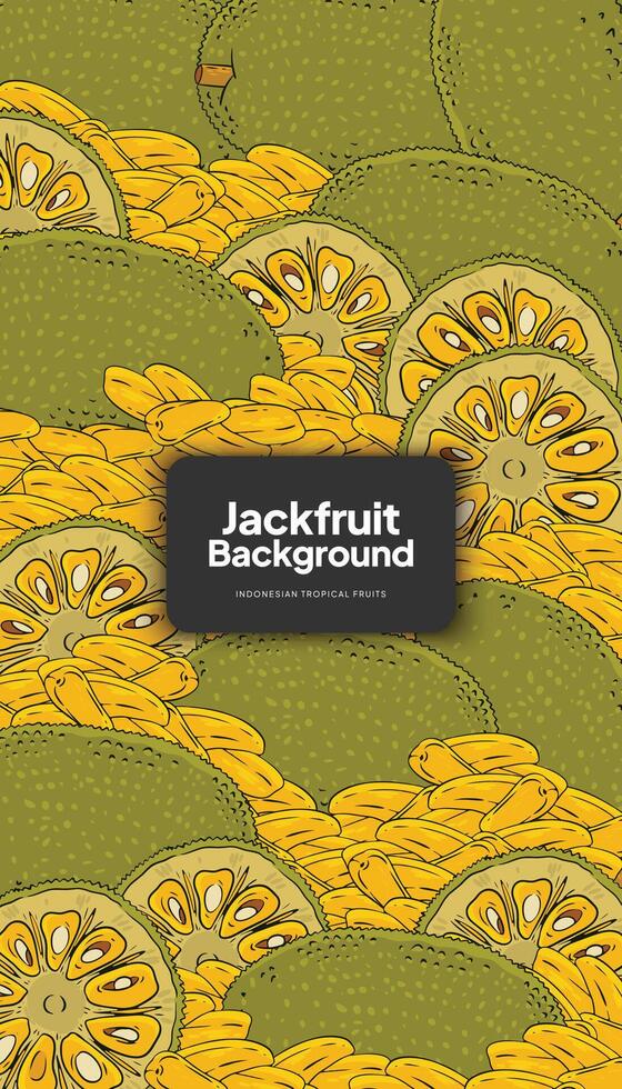 jackfruit achtergrond illustratie, tropisch fruit ontwerp achtergrond voor sociaal media post vector