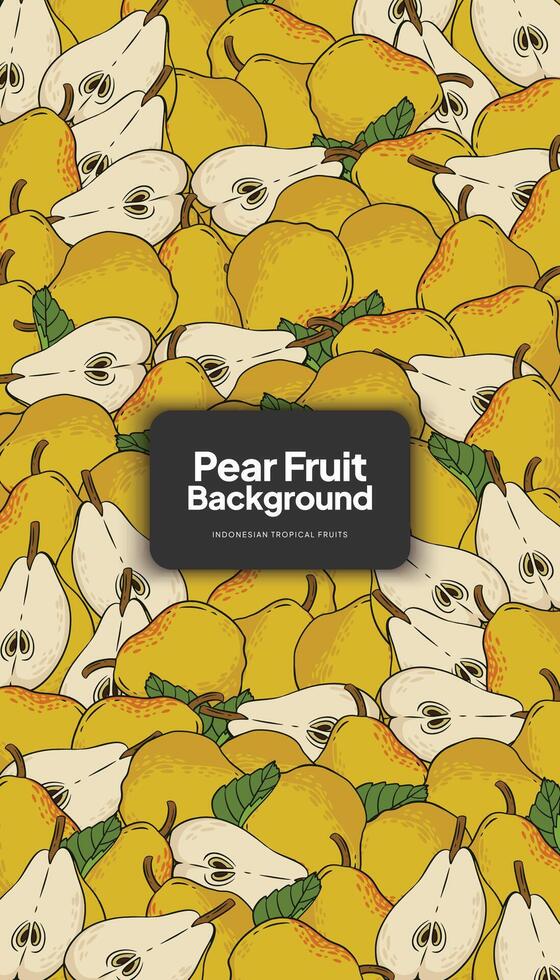 Peer fruit achtergrond illustratie, tropisch fruit ontwerp achtergrond voor sociaal media post vector