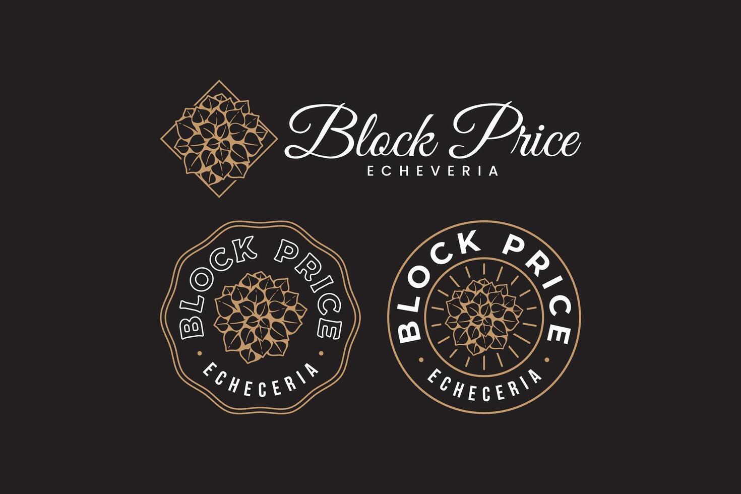 echeveria van blok prijs vetplanten schets logo ontwerp voor fabriek winkel en minnaar bedrijf vector