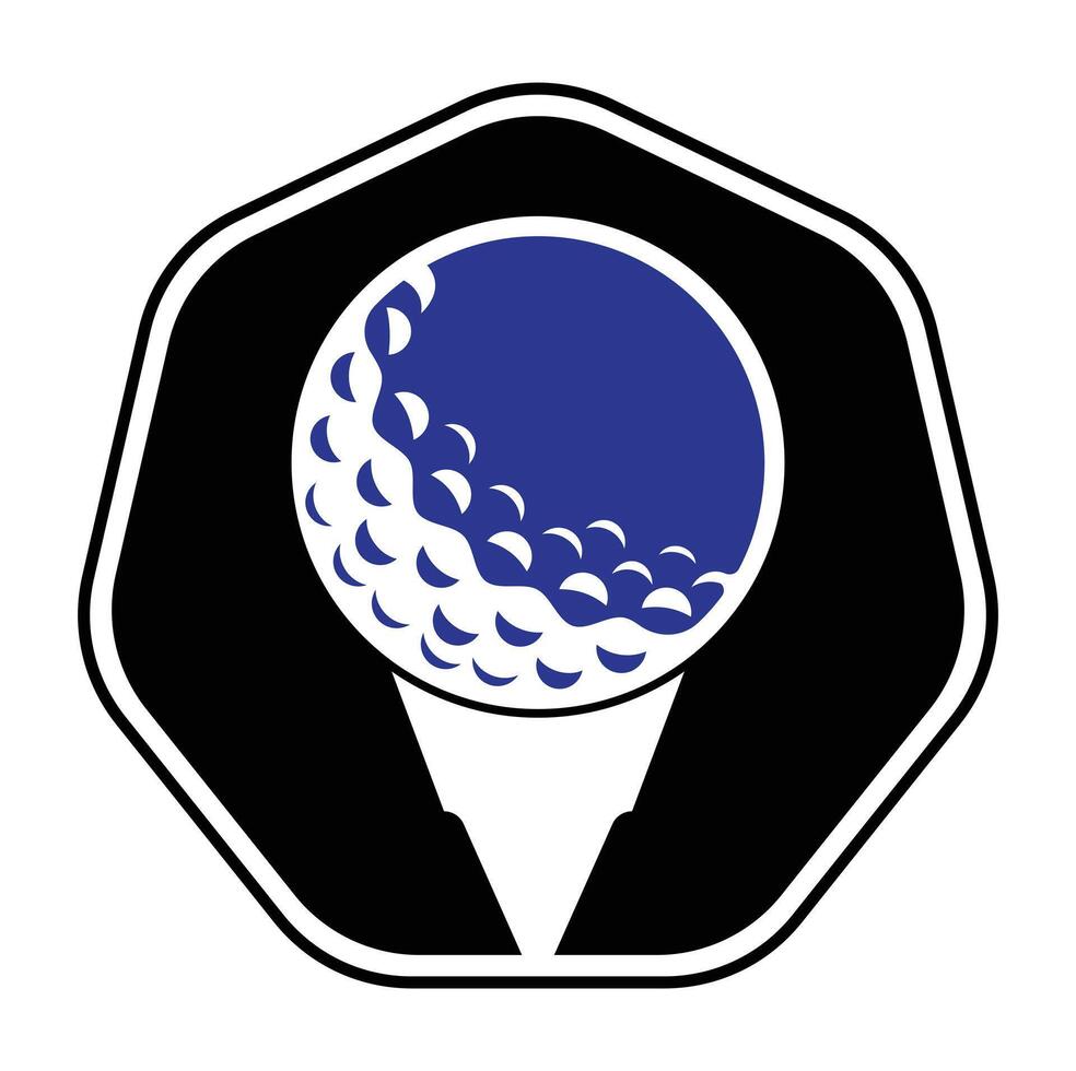 golf logo ontwerp sjabloon vector. golf bal Aan tee logo ontwerp icoon. vector