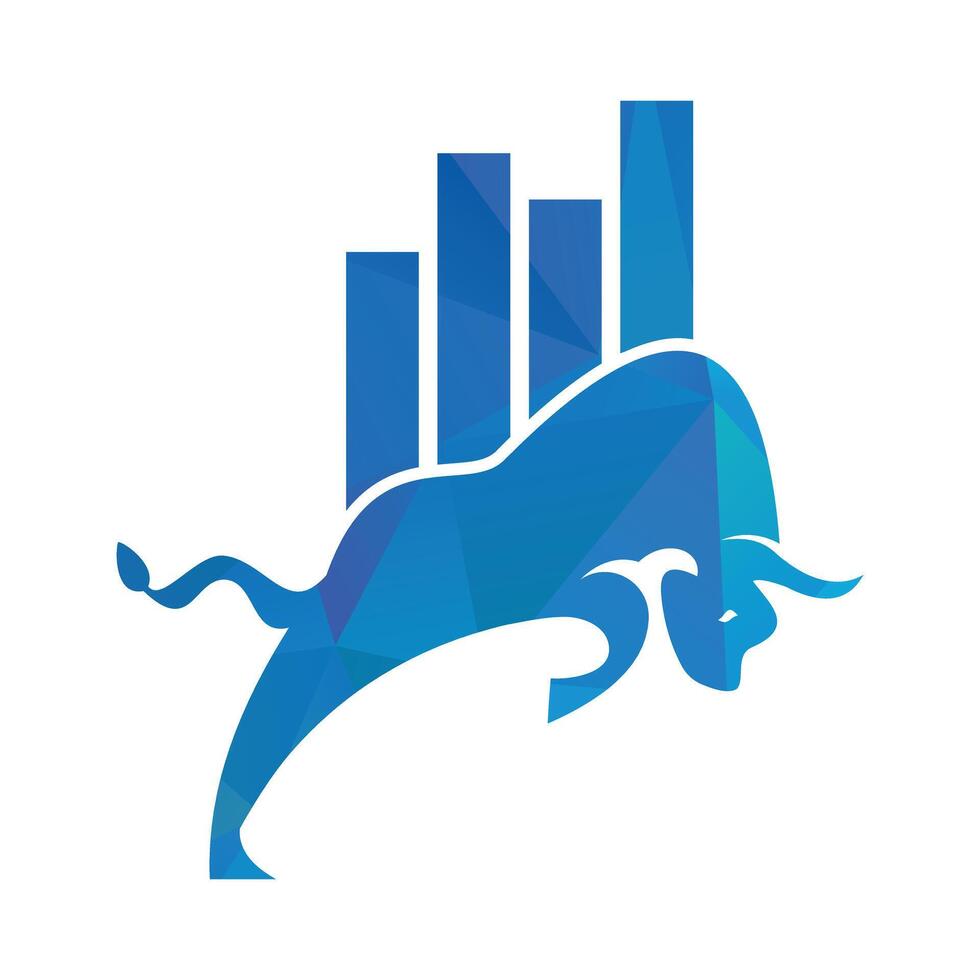 bullish handelaar logo. forex stier logo ontwerp sjabloon vector. financieel stier logo ontwerp. handel stier grafiek. vector