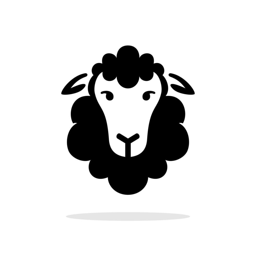 silhouet stijl logo met schapen karakter vector