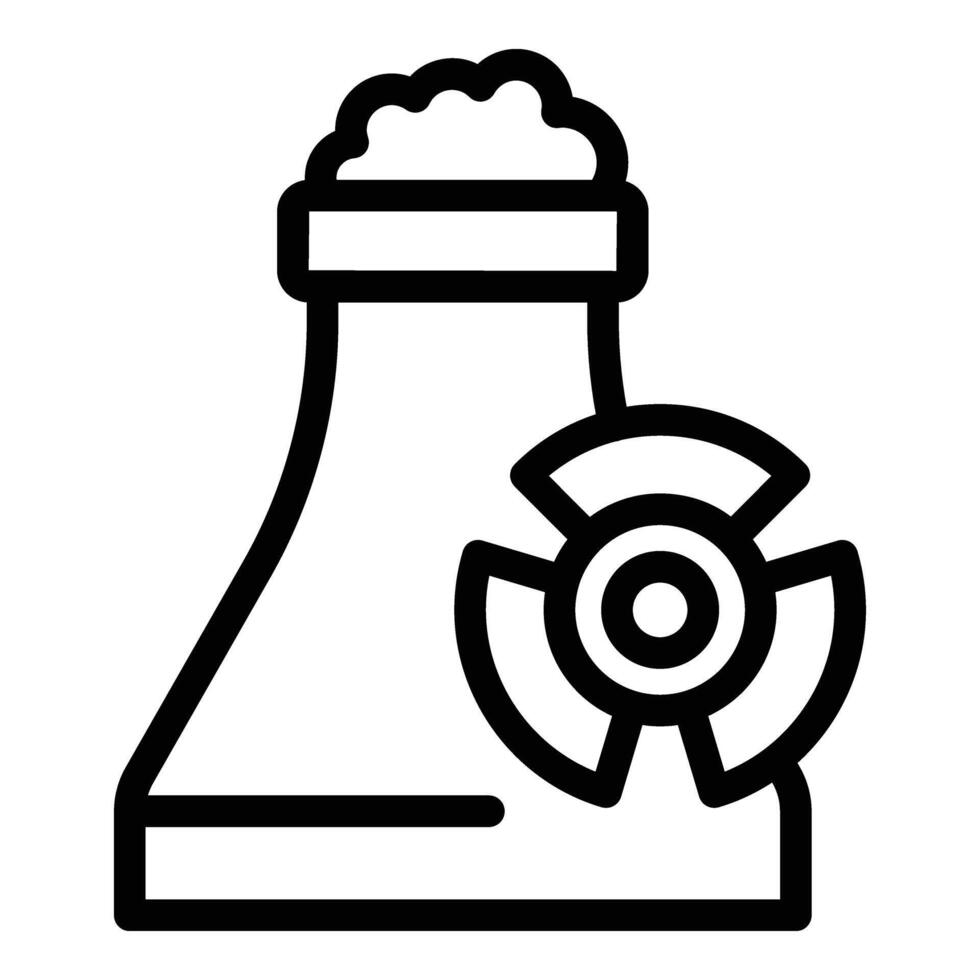 macht fabriek icoon schets vector. nucleair energie vector