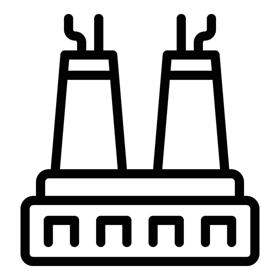 rook nucleair station icoon schets vector. gebouw fabriek vector