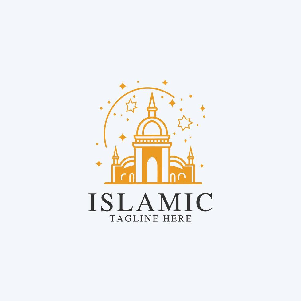 ai gegenereerd moskee logo ontwerp met Islamitisch creatief concept vector