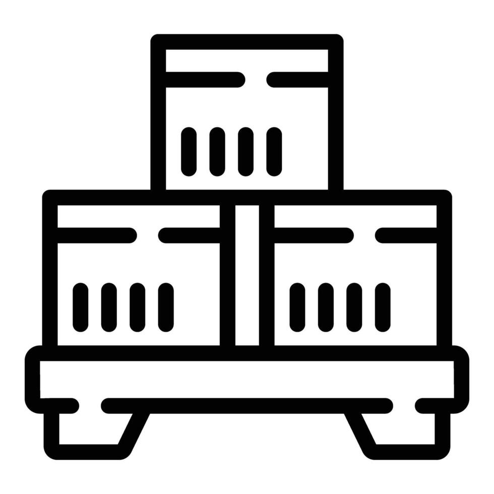 pakket pallet depot icoon schets vector. auto vrachtauto onderhoud vector