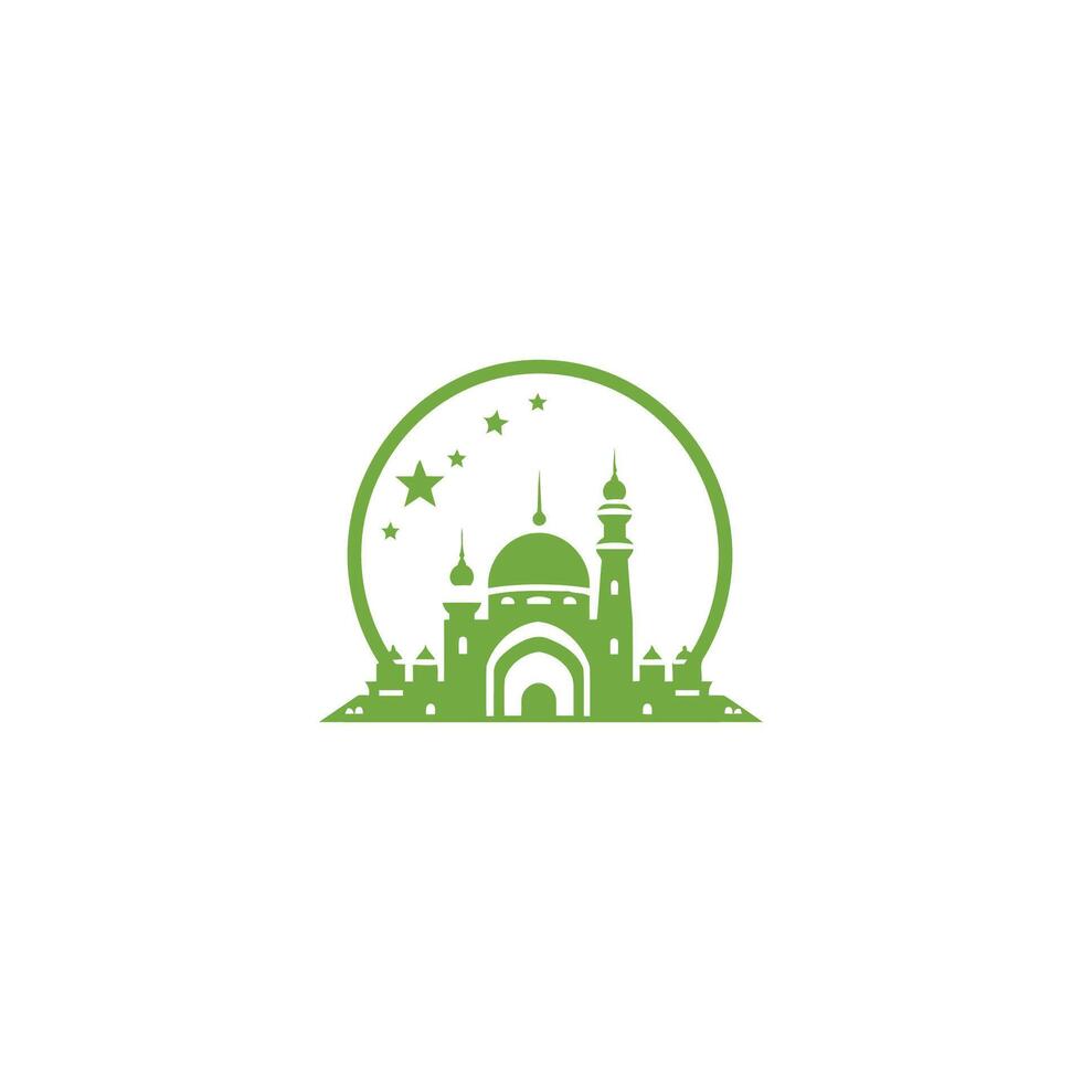 ai gegenereerd moskee logo ontwerp met Islamitisch creatief concept vector