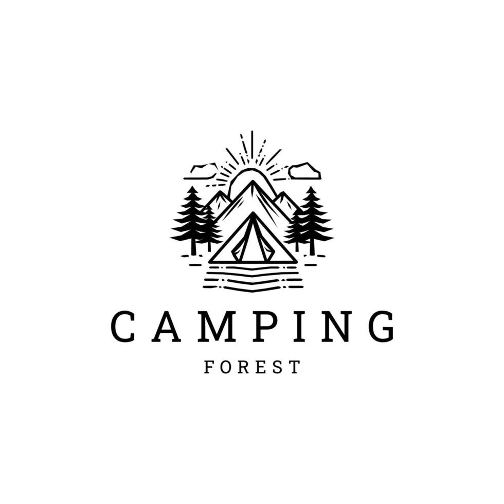 ai gegenereerd camping logo vector icoon ontwerp sjabloon