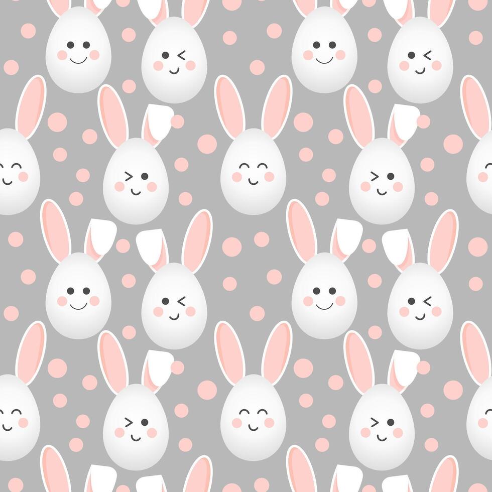 naadloos patroon, Pasen konijn gezichten met verschillend emoties. feestelijk achtergrond, afdrukken, textiel, vector