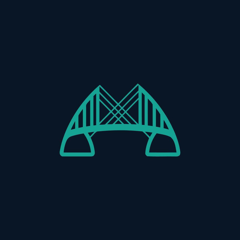ai gegenereerd de brug logo is een minimalistische en gemakkelijk brugvormig logo. de logo ook looks heel elegant en elegant Bij de dezelfde tijd. vector