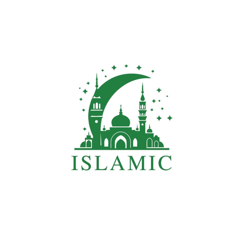 ai gegenereerd moskee logo ontwerp met Islamitisch creatief concept vector