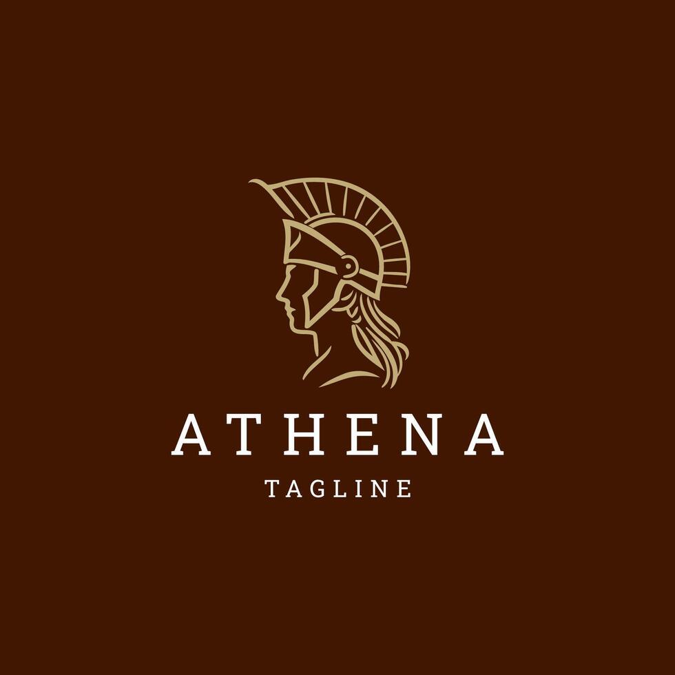 ai gegenereerd athena lijn kunst logo icoon ontwerp sjabloon vector