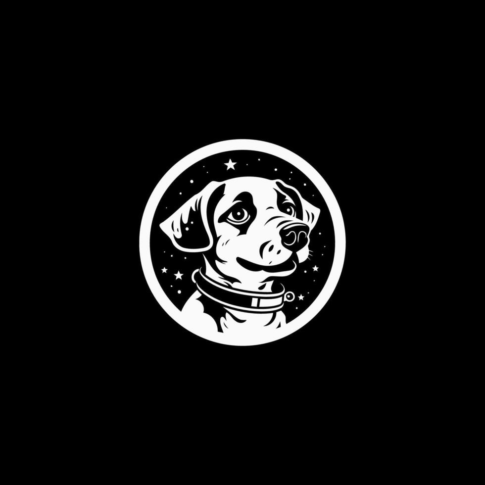 ai gegenereerd hond in ruimte logo vector icoon ontwerp sjabloon