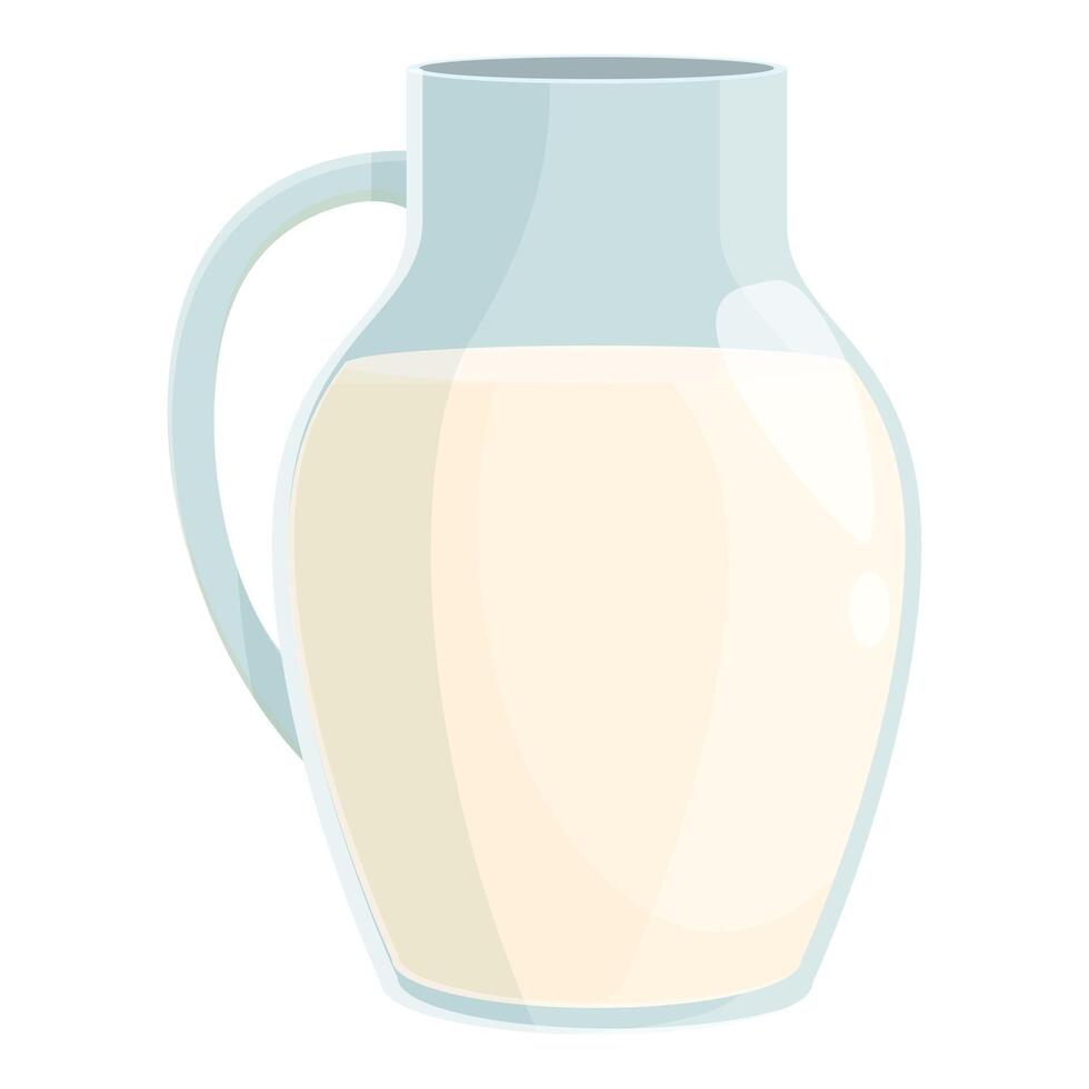 glas melk pot icoon tekenfilm vector. vers Product vector