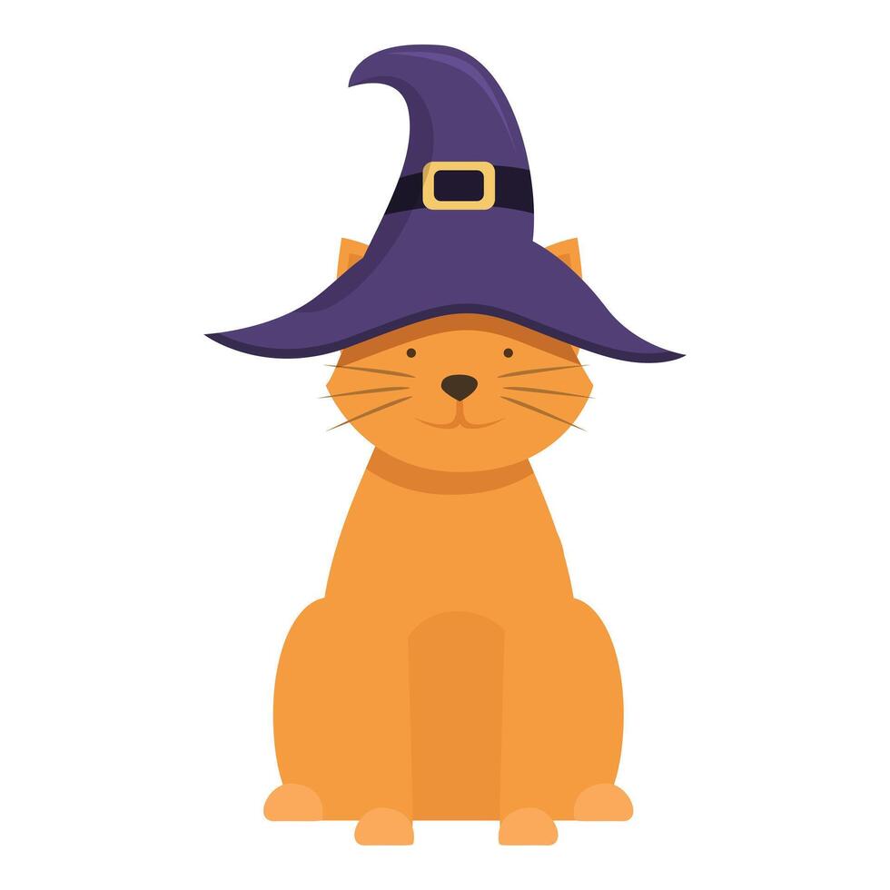 schattig huisdier met heks hoed icoon tekenfilm vector. halloween partij vector