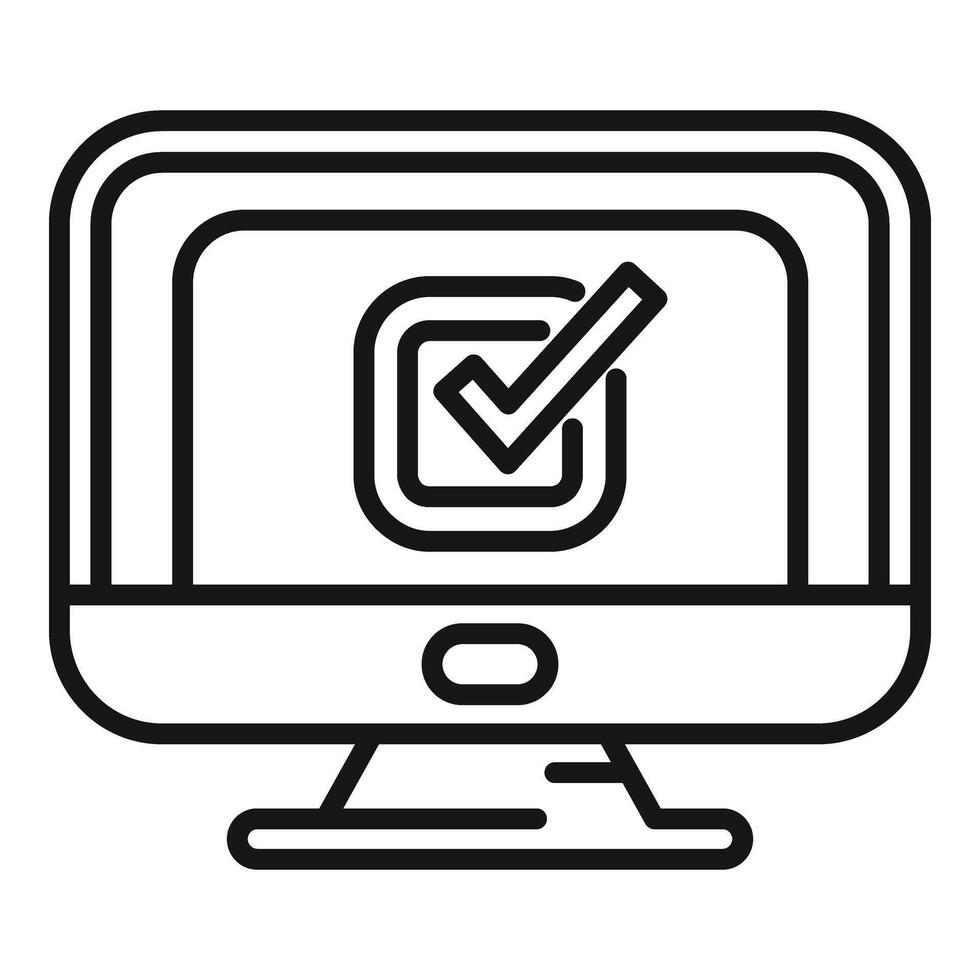 persoon computer handel icoon schets vector. online bedrijf vector
