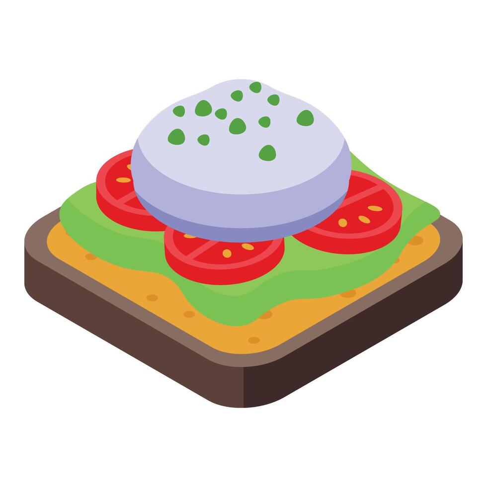 pesto belegd broodje met Mozzarella icoon isometrische vector. Italiaans voedsel vector