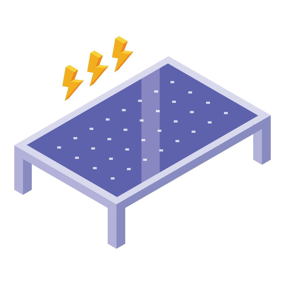zonne- paneel energie icoon isometrische vector. water schip vector