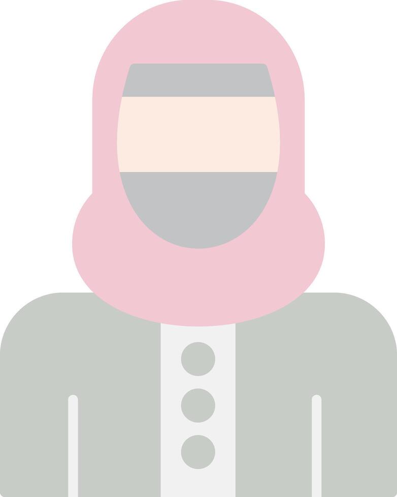 vrouw met Niqab vlak licht icoon vector