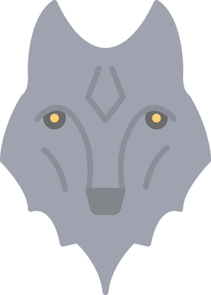 wolf vlak licht icoon vector