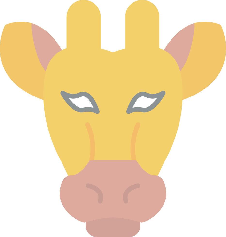 giraffe vlak licht icoon vector