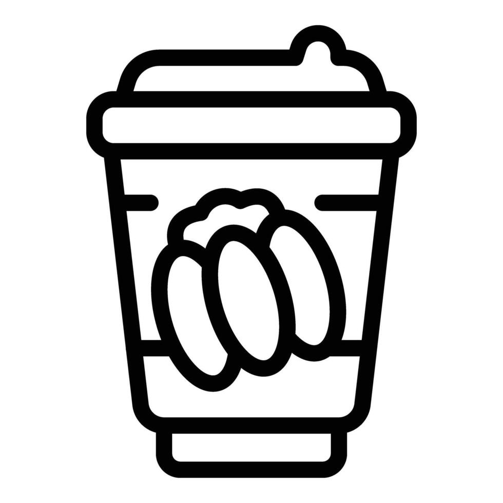 naar Gaan kop latte icoon schets vector. donker bevroren drinken vector