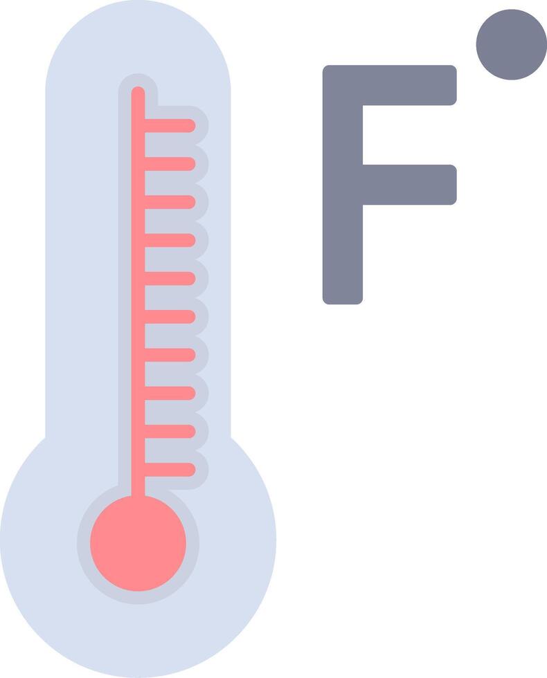 Fahrenheit graden vlak licht icoon vector