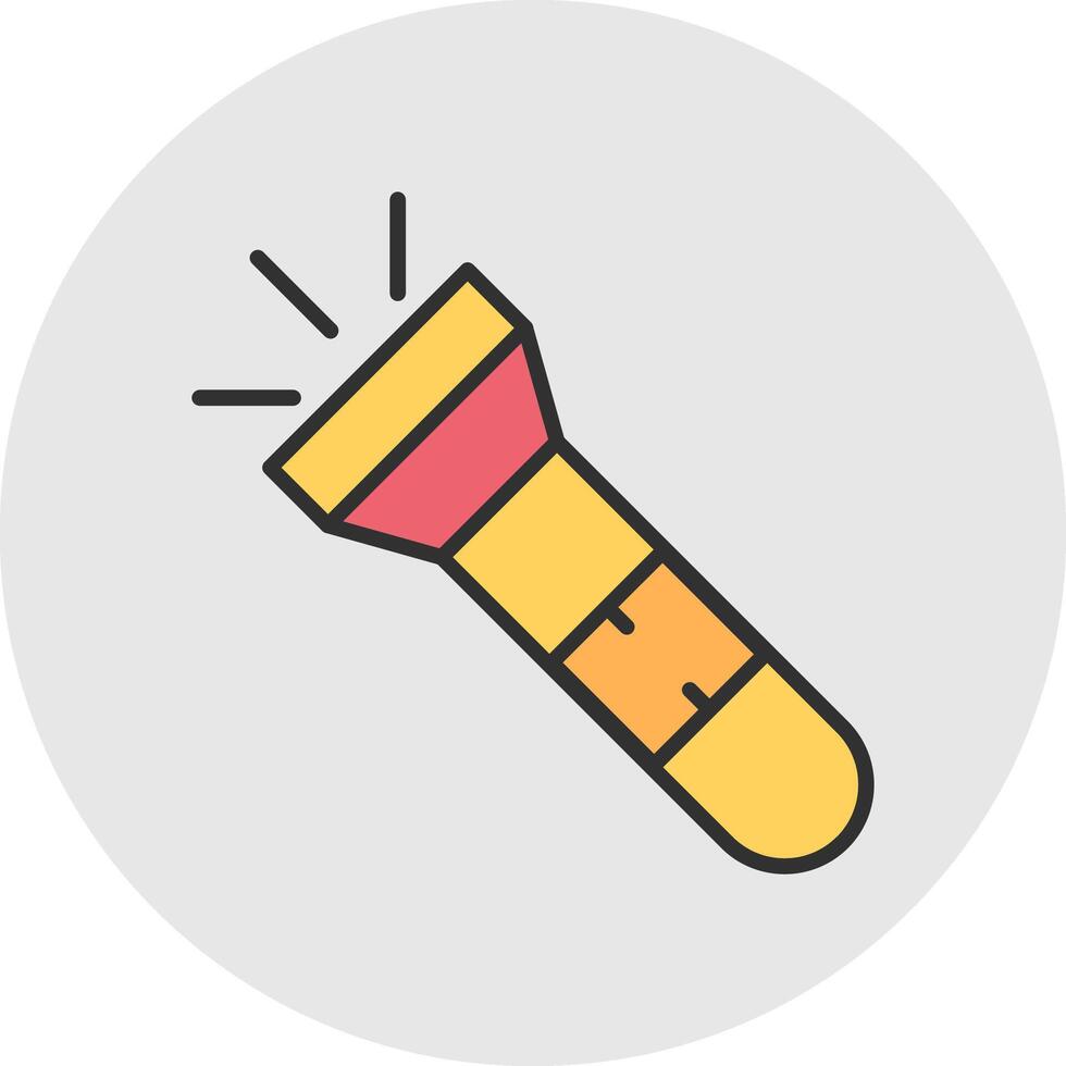 fakkel lijn gevulde licht cirkel icoon vector