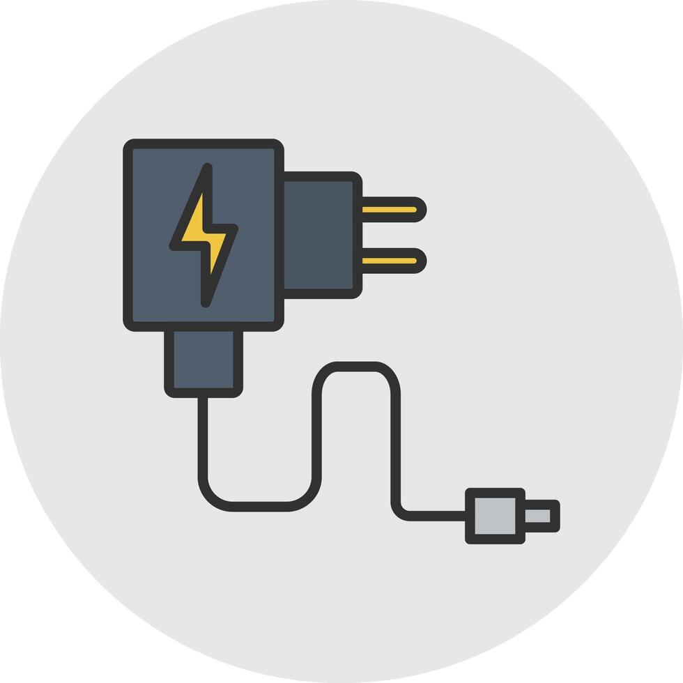 oplader lijn gevulde licht cirkel icoon vector