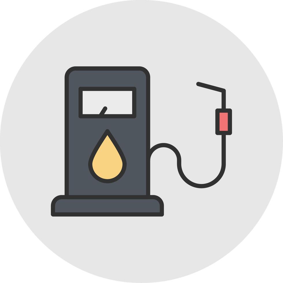 gas- pomp lijn gevulde licht cirkel icoon vector